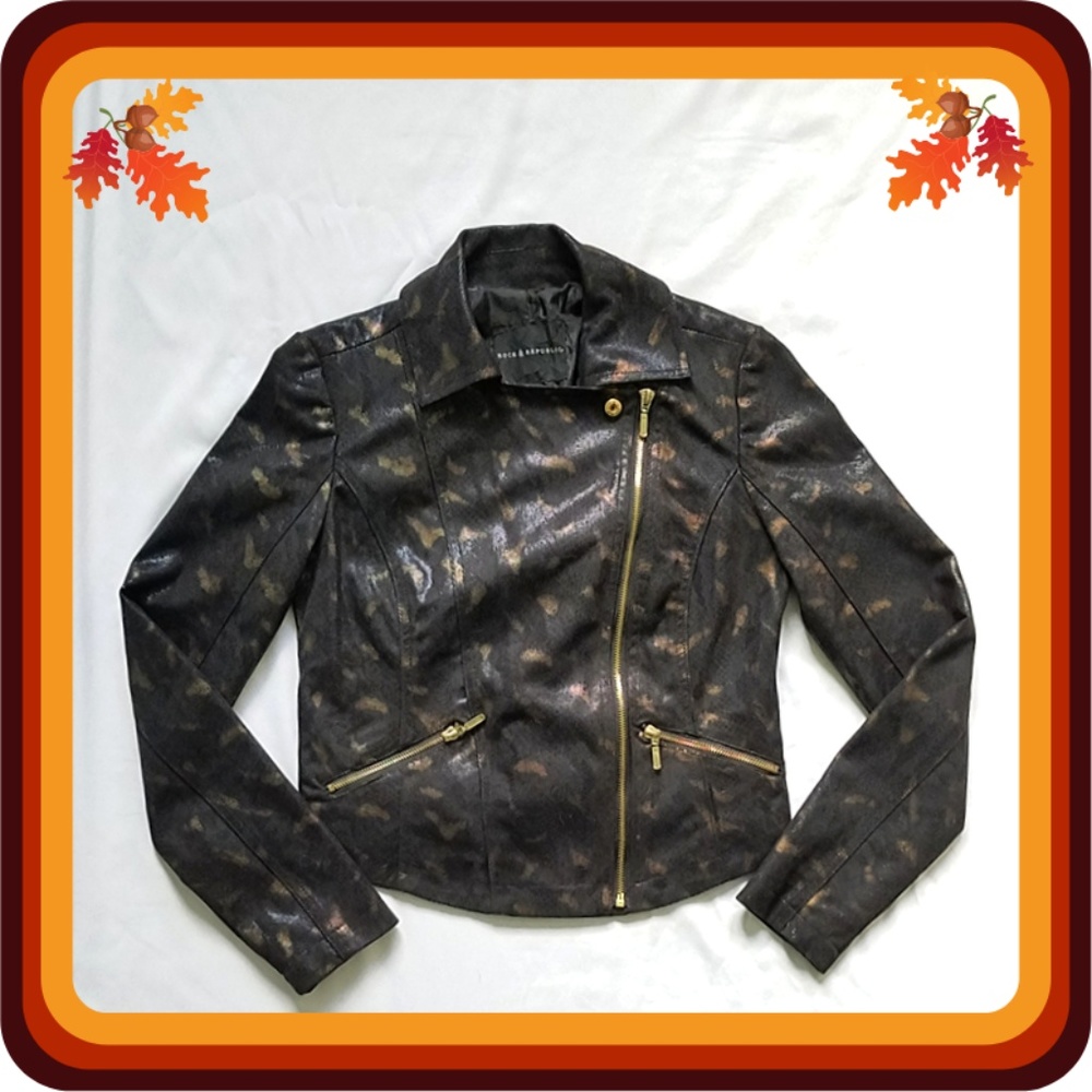 NWOT R&R Vegan Leather Asymmetrical Moto Jacket